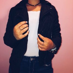 Black quilted jacket